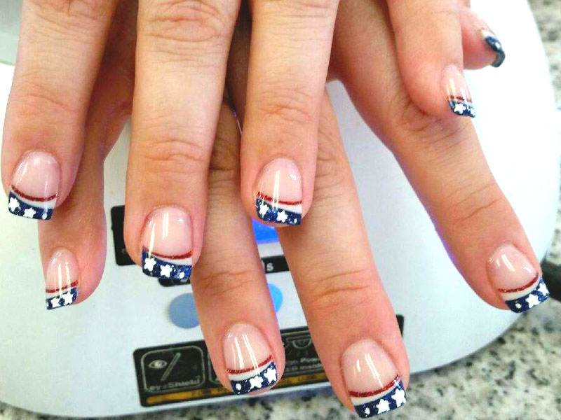 Manicure Holiday July 4th Patriotic Stars and Stripes